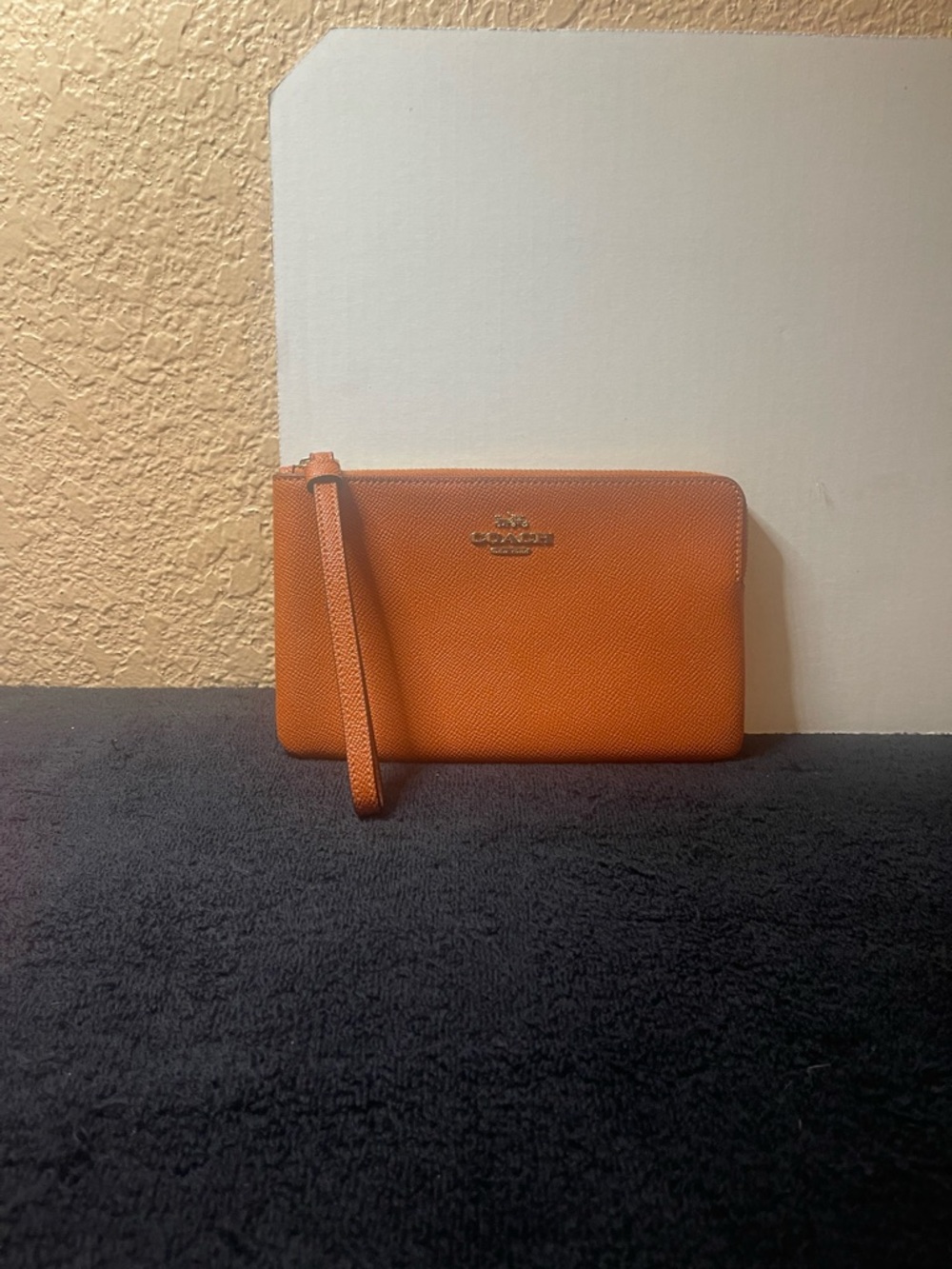 Coach Orange Leather Wristlet Clutch